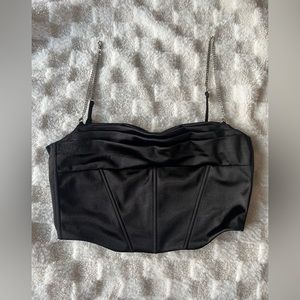 Dynamite Satin Corset Top with Jeweled Straps